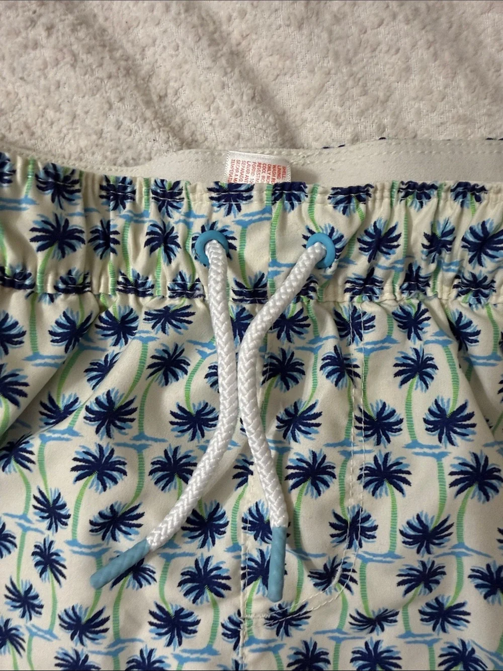 Kids blue palm tree swim trunks shorts xl